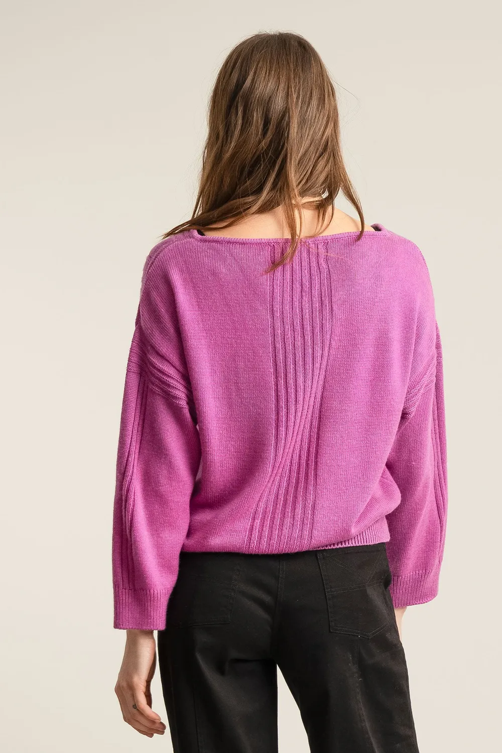KOMODO ANYA Pullover Fuchsia Merinowolle