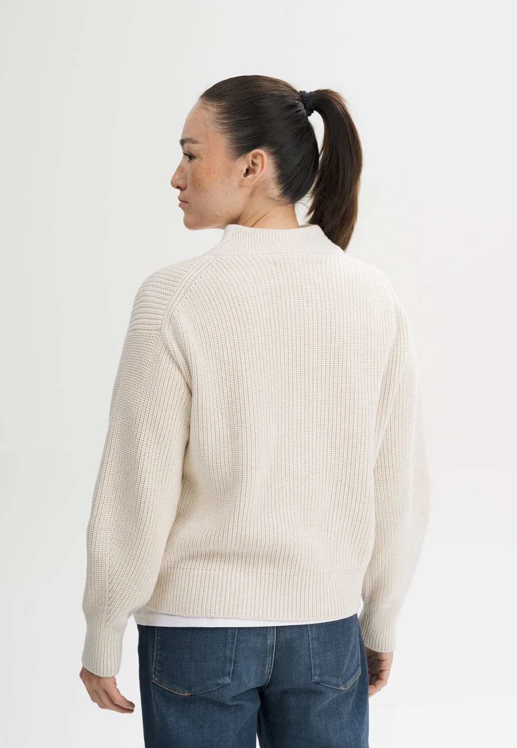 MELA KIMAYA Rippstrick Troyer navy M Baumwolle