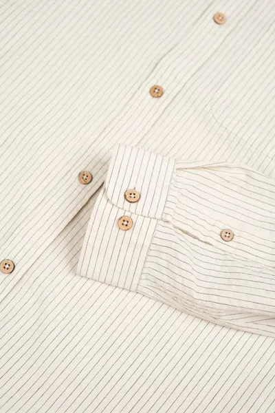LAKOR Linus Light Hemd Off White Streifen