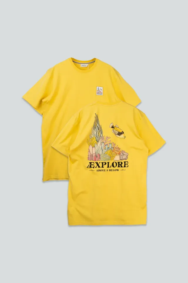 LAKOR Wall of Wonder T-Shirt Cream Gold Bio-Baumwolle