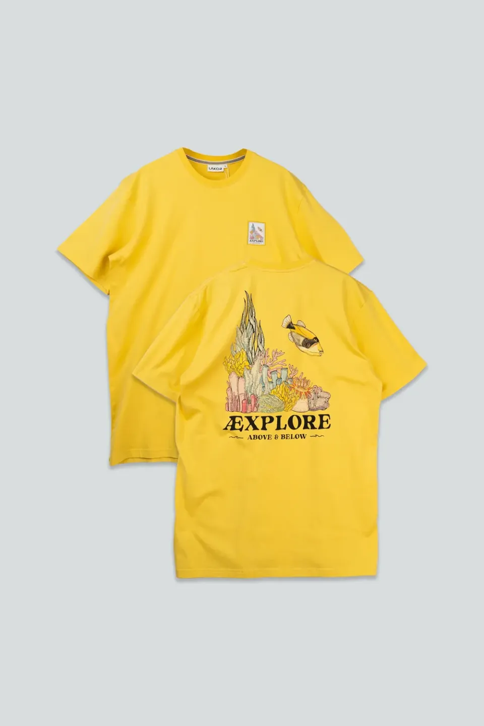 LAKOR Wall of Wonder T-Shirt Cream Gold Bio-Baumwolle