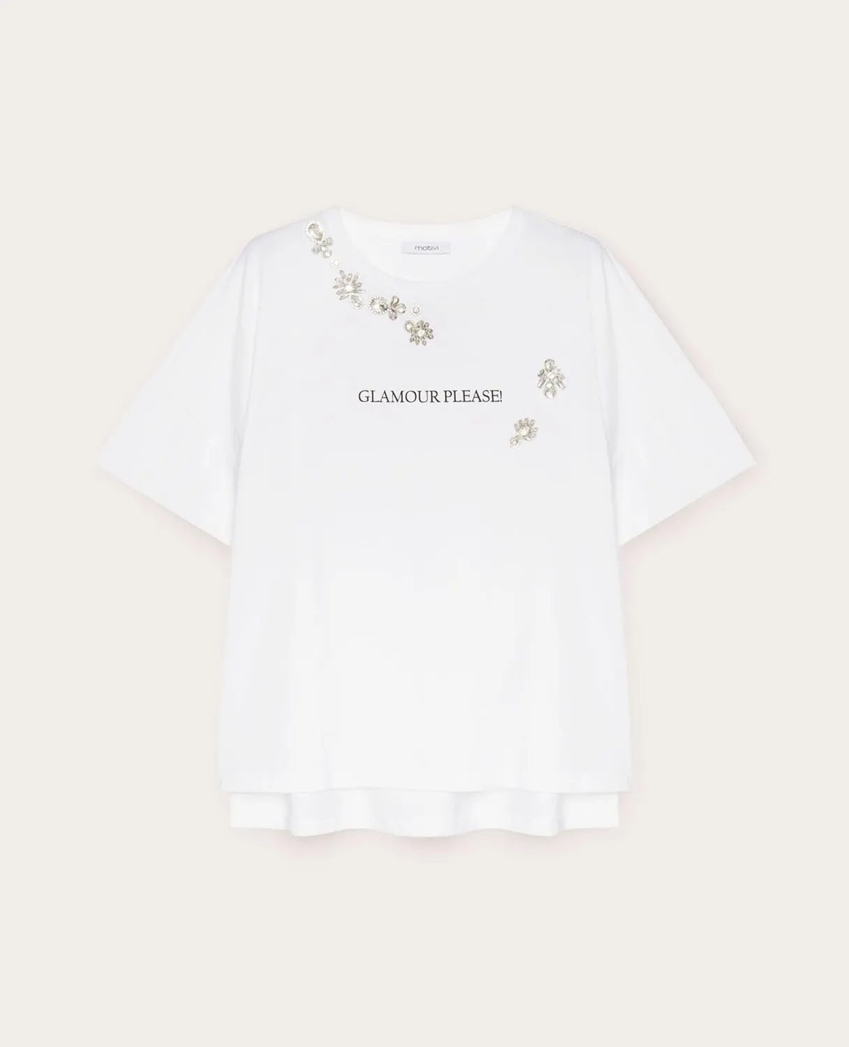 Motivi Spring Summer 24 T-Shirt Boxy Kristallsteine