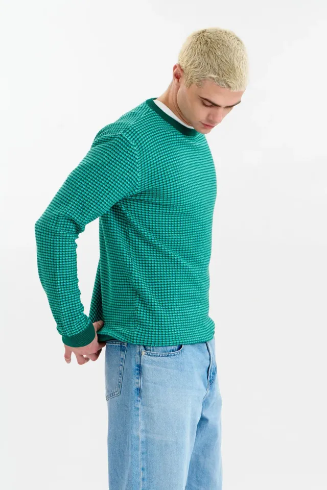 Komodo Hasan Organic Cotton Pullover Grün Regular Fit