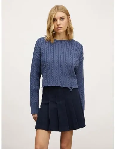 Motivi Zopfpullover Aged-Optik Pullover L aus Baumwolle