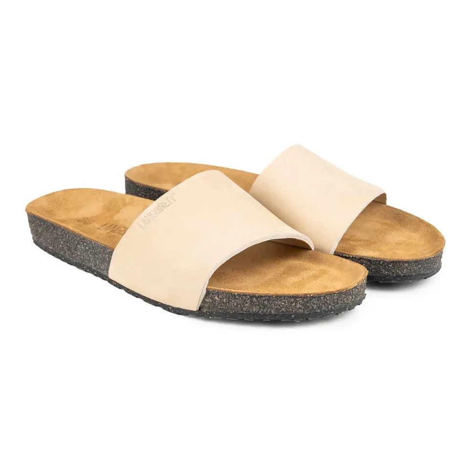 Langbrett Gurlette Pantolette Leder sand anatomisch