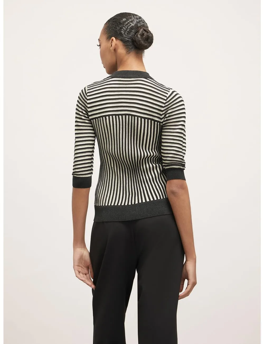 Motivi Spring Summer 24 Polo-Shirt Lurex schmal