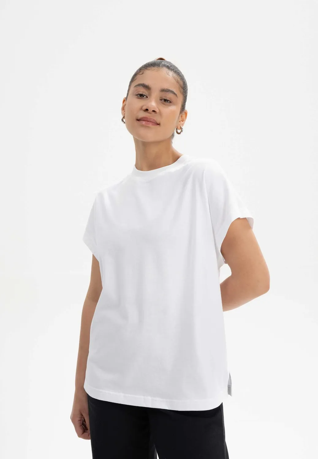 MELA MADHU T-Shirt Fledermaus weiß M Baumwolle