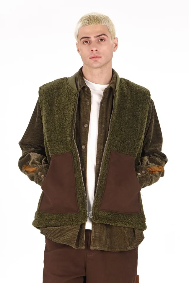 Komodo Jamie Weste Khaki Recycling-Fleece