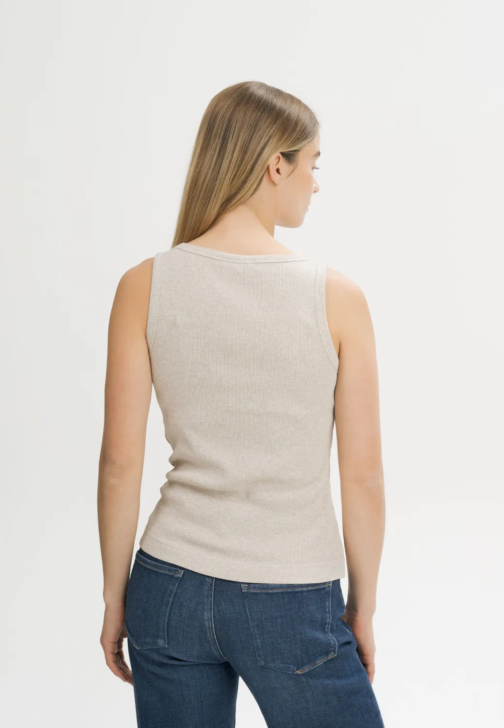 MELA DRISNA Ripp Tanktop schwarz aus Baumwolle