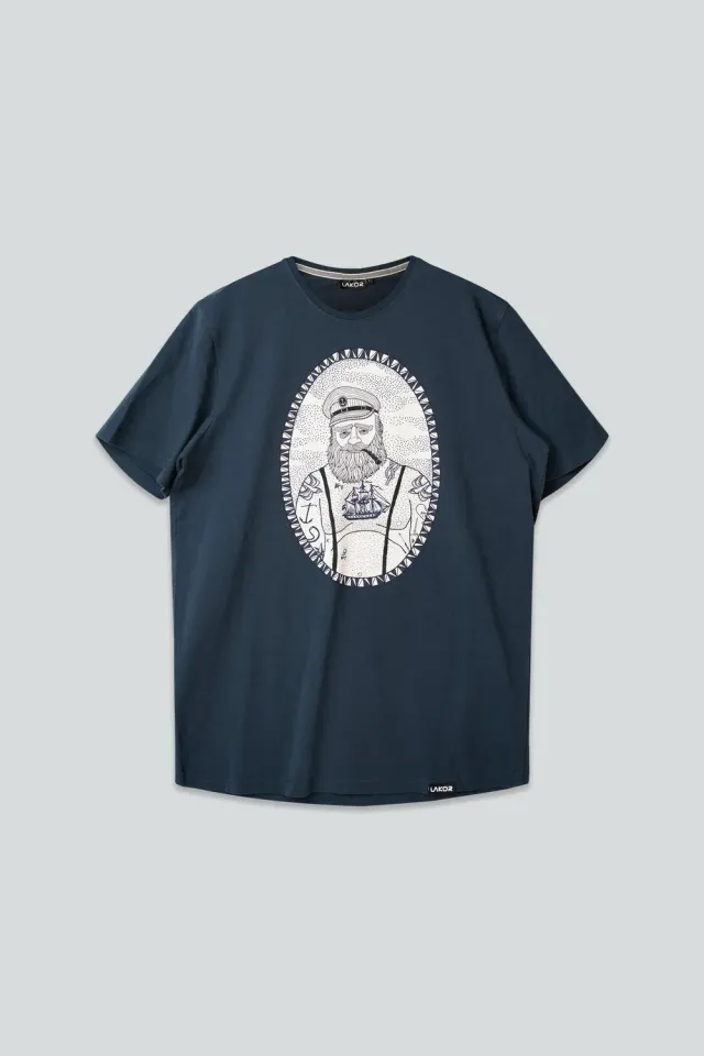 LAKOR Dad Bod Blueberry T-Shirt blau Bio-Baumwolle