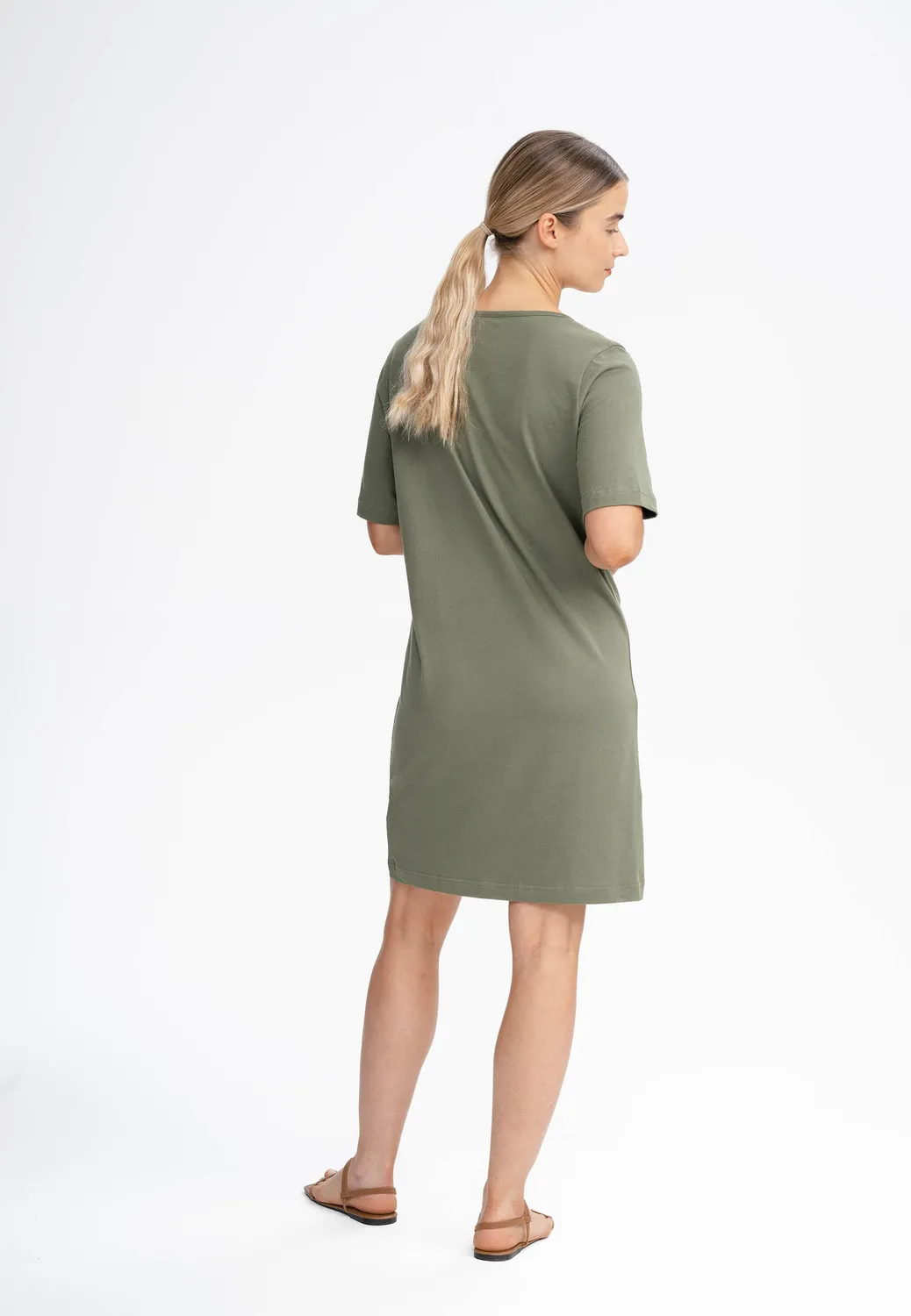 MELA JANITRA V-Neck Kleid schwarz Fairtrade Bio-Baumwolle