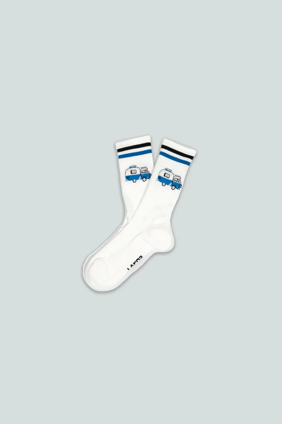 LAKOR Ocean Camper Socken Weiß aus Bio-Baumwolle