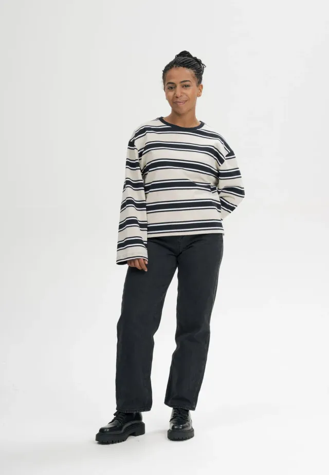 MELA SANGEETHA Langarmshirt navy birke gestreift