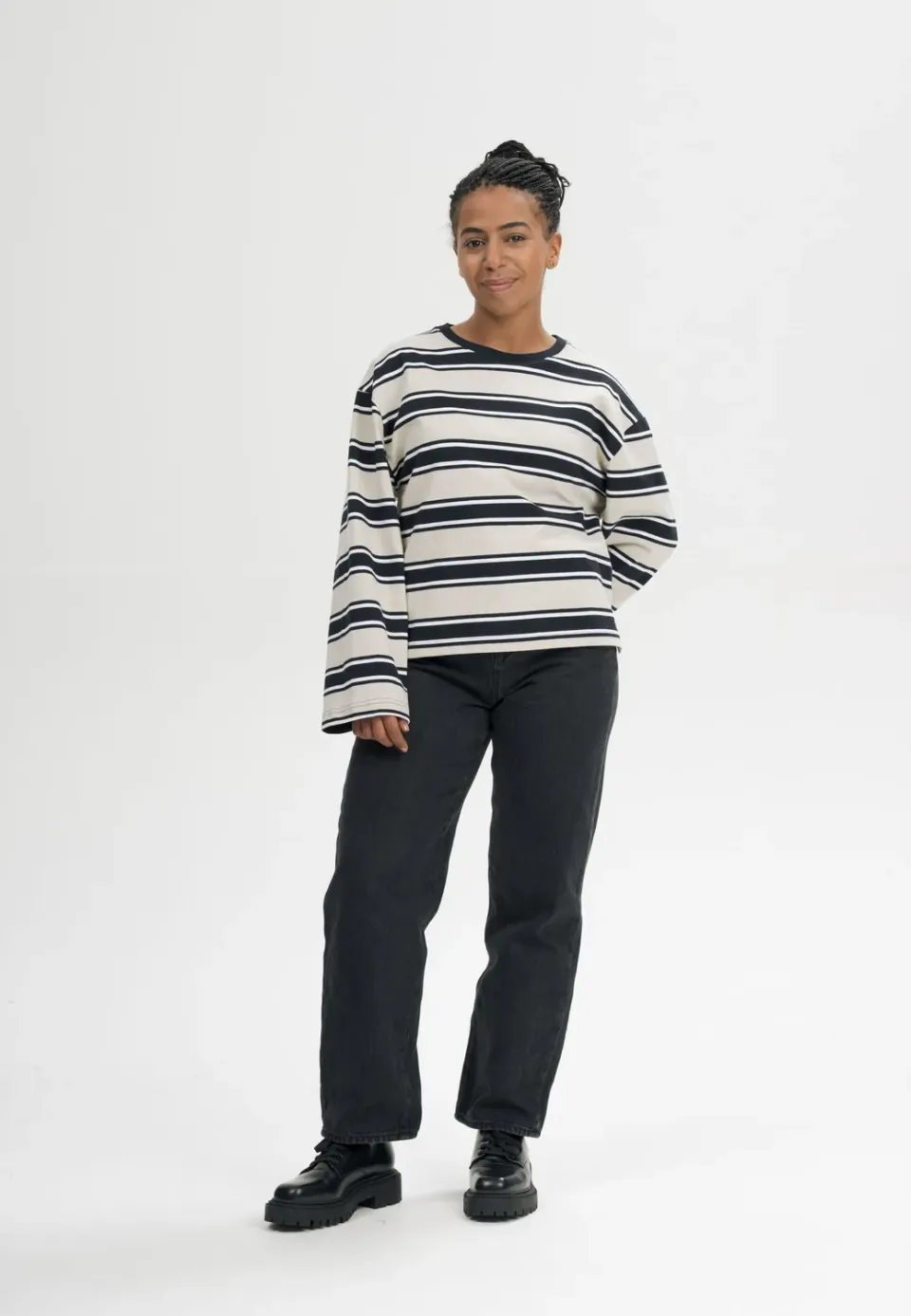 MELA SANGEETHA Langarmshirt navy birke gestreift