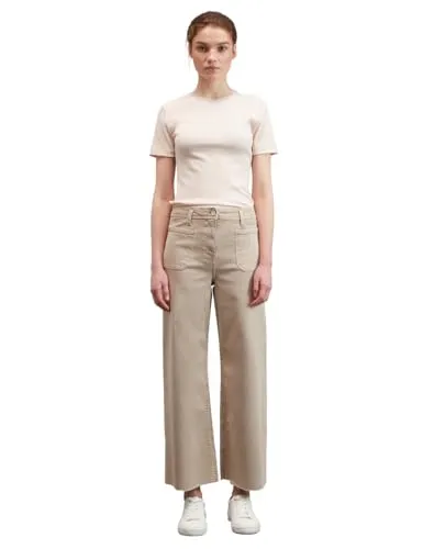 Motivi Cropped-Hose Baumwoll-Drill Fransensaum gerade