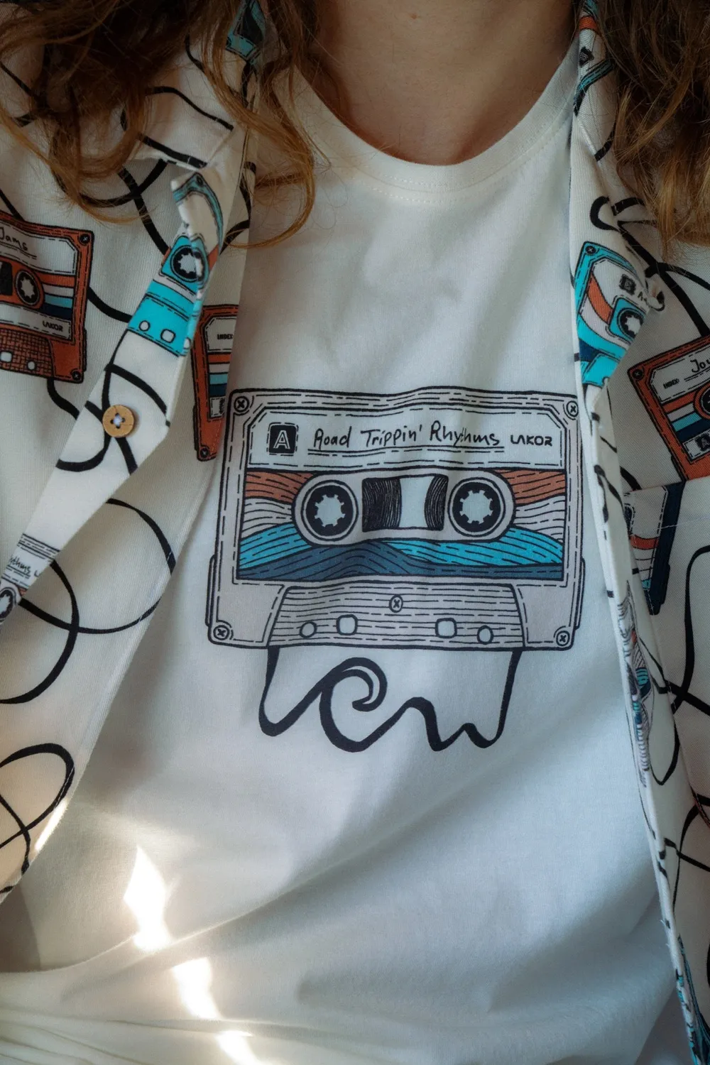 LAKOR Road Trippin Rhythms T-Shirt Star White Bio-Baumwolle