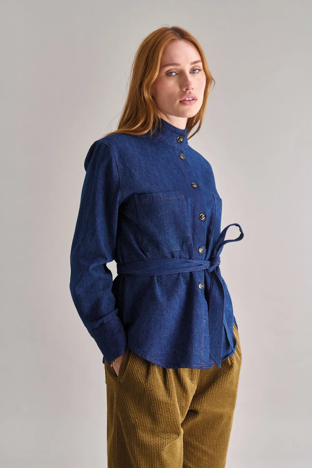 KOMODO FORD Jeanshemd Damen dunkel Bio-Baumwolle