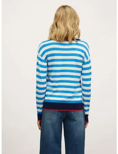 Motivi Strickpullover V-Ausschnitt gestreift Viskose