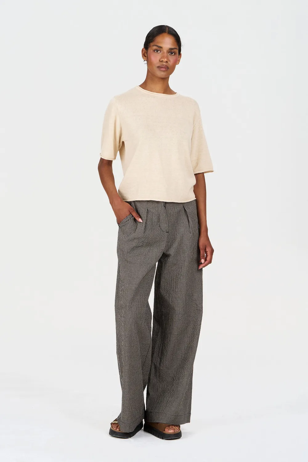 KOMODO CAMILLE T-Shirt Almond Ramie Baumwolle