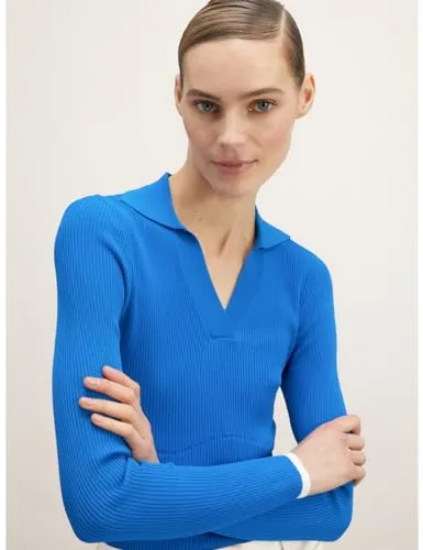Motivi Rippenpullover Viskosegemisch Slim Kragen