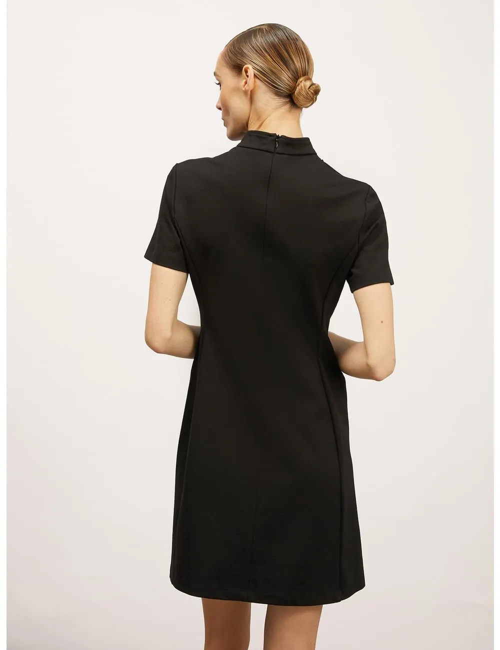 Motivi Milano-Rib Minikleid Stehkragen uni
