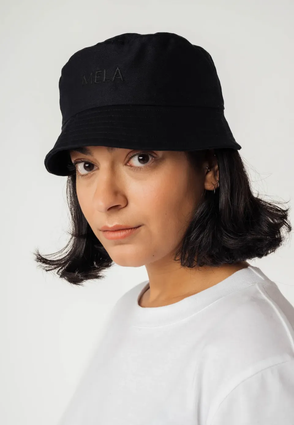 MELA AFTAB Bucket Hat schwarz Twill Bio