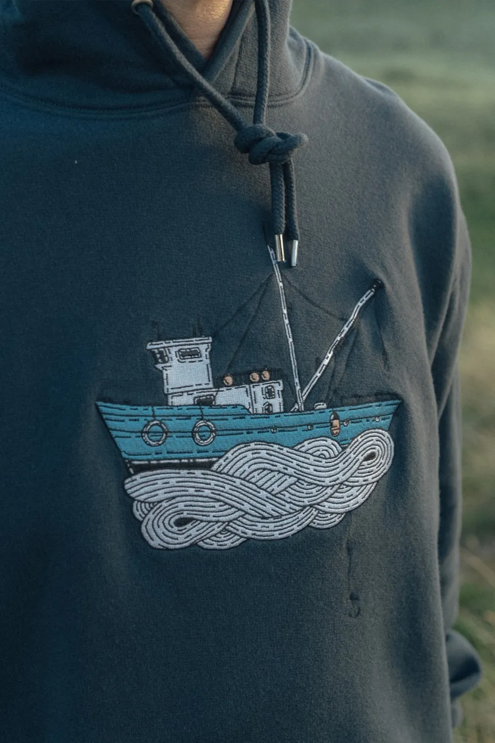 LAKOR Fishing Vessel Hoodie Blueberry Bio-Baumwolle