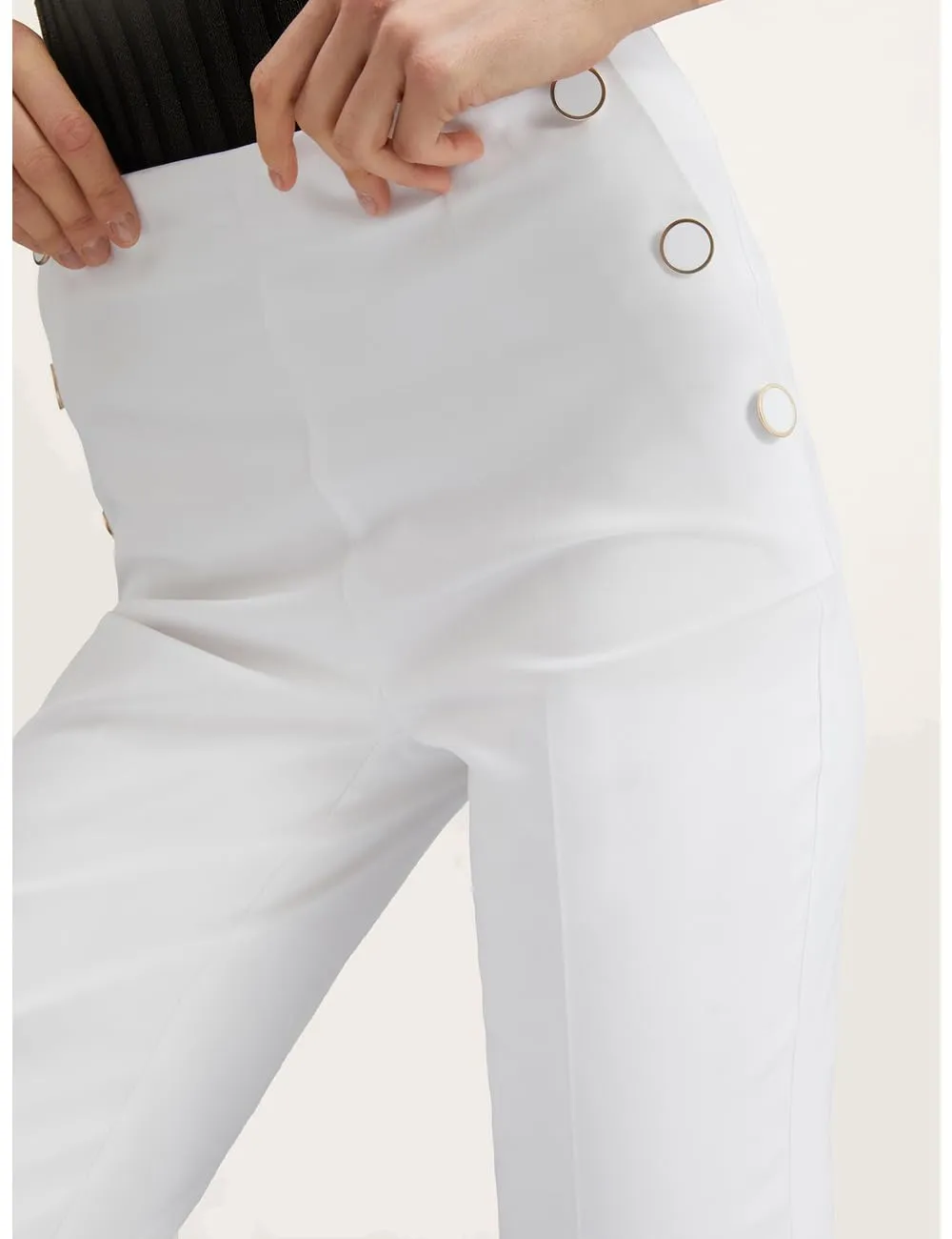 Motivi Kick-Flare-Hose mit Knopfmotiv Damen aus Baumwolle