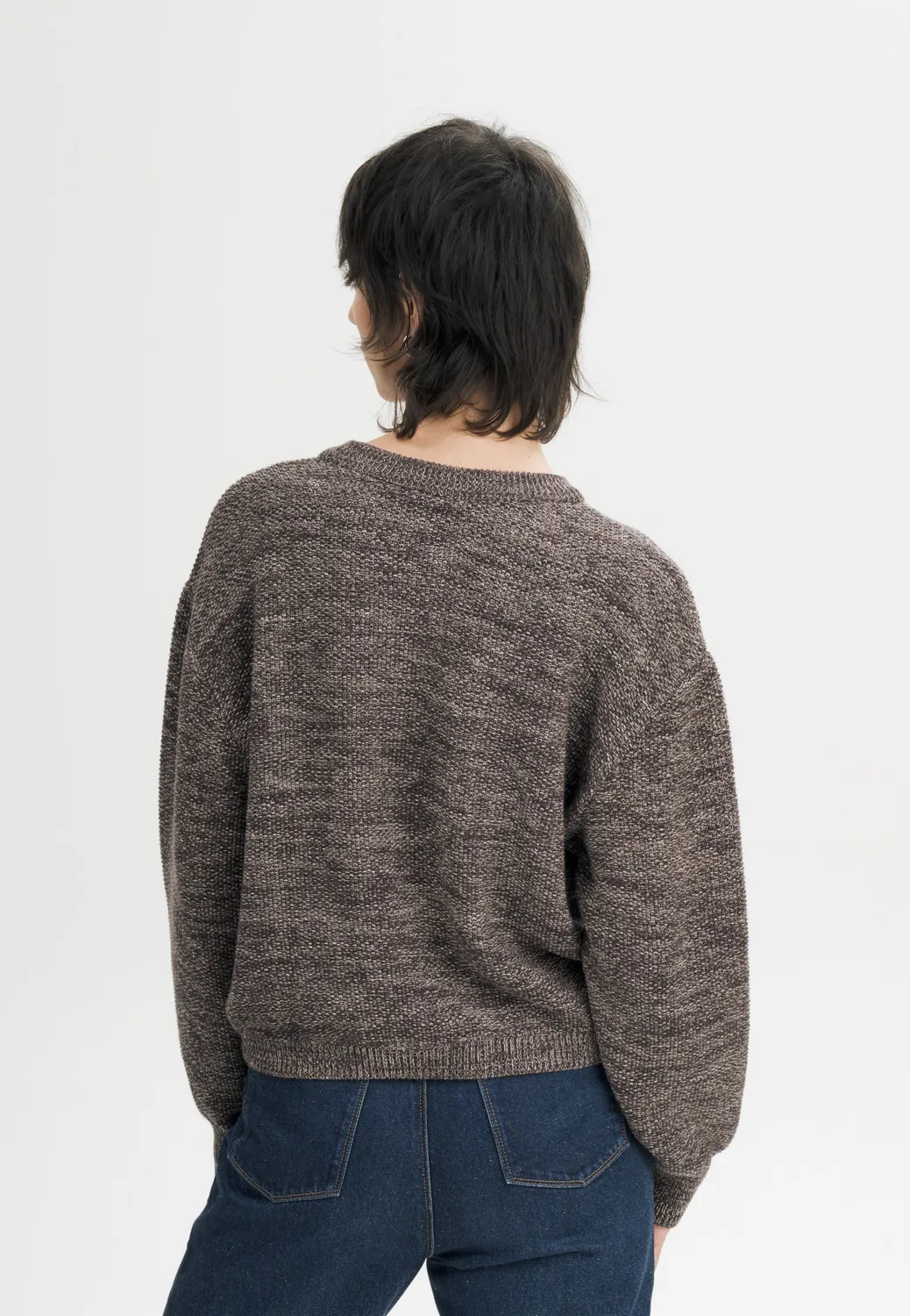 MELA SURIYA Strickpullover schwarz aus Bio-Baumwolle