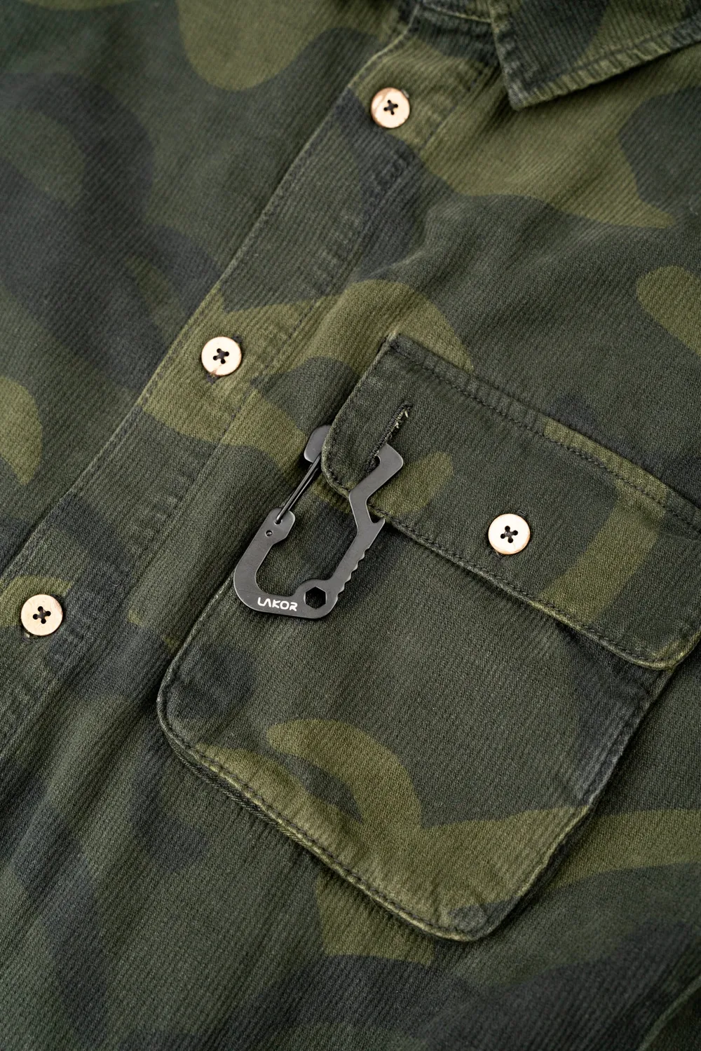 LAKOR Camo Overshirt Rosin Baumwolle-Leinen