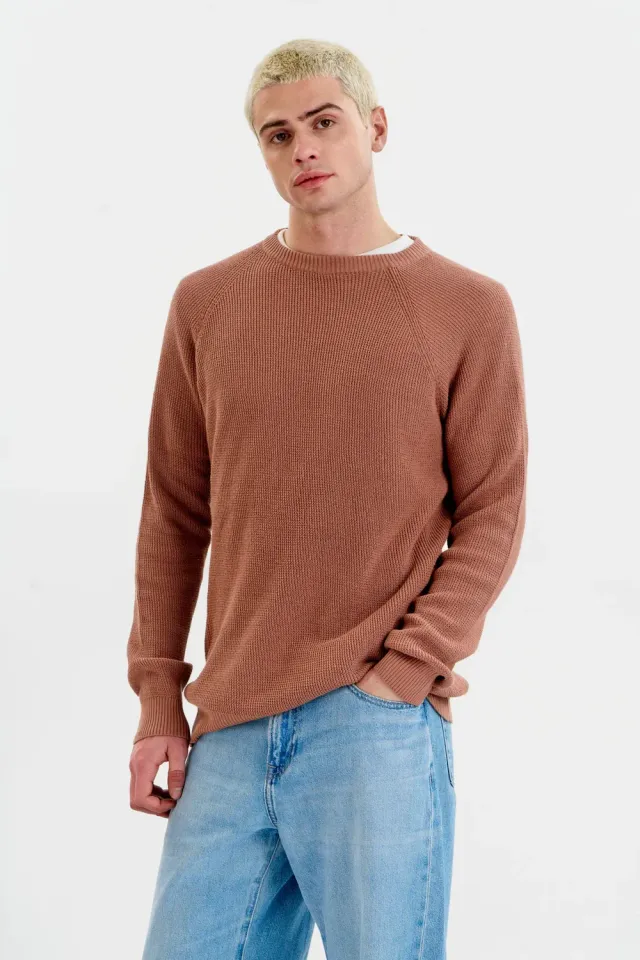 Komodo Fog Organic Cotton Pullover Kaffee Waffelstrick