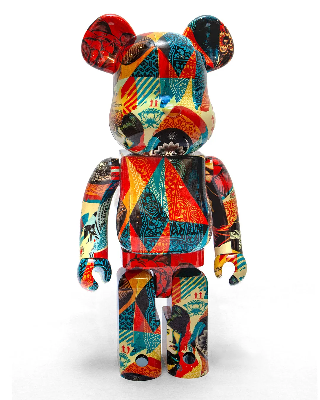 Obey Collage Bearbrick 1000% Vinylfigur signierte Box