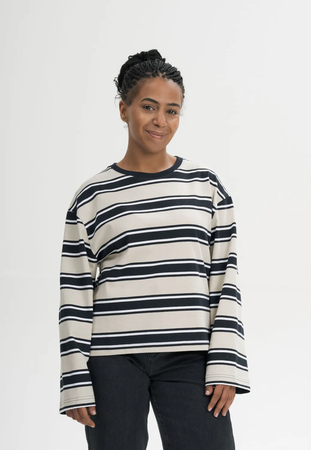 MELA SANGEETHA Langarmshirt navy birke gestreift