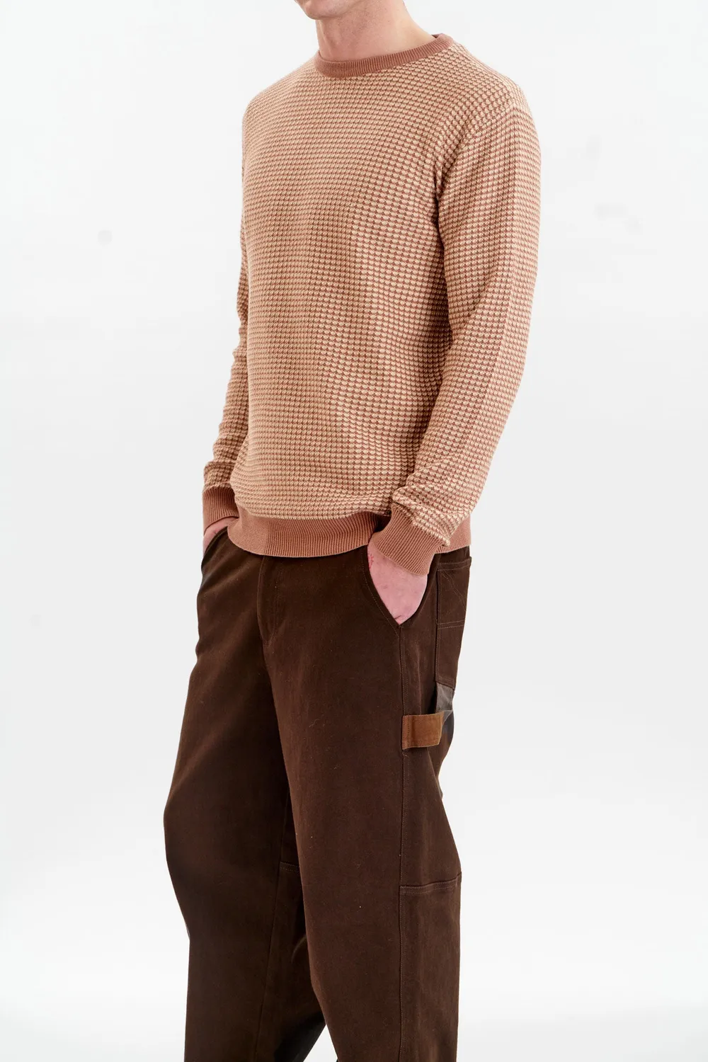 Komodo Hasan Pullover Bio-Baumwolle Coffee Herren