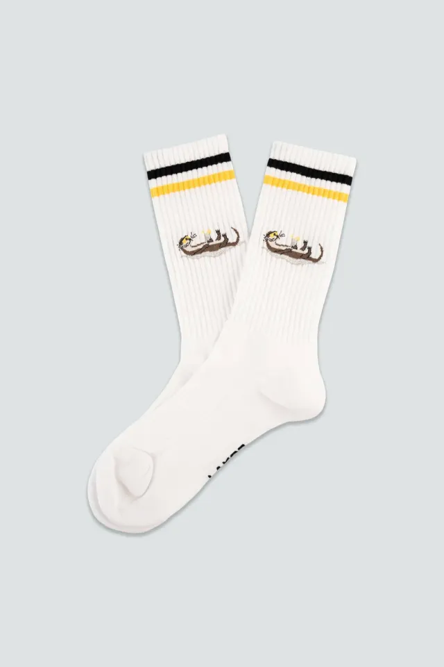 LAKOR Otter Vacation Tennissocken Weiß Bio-Baumwolle