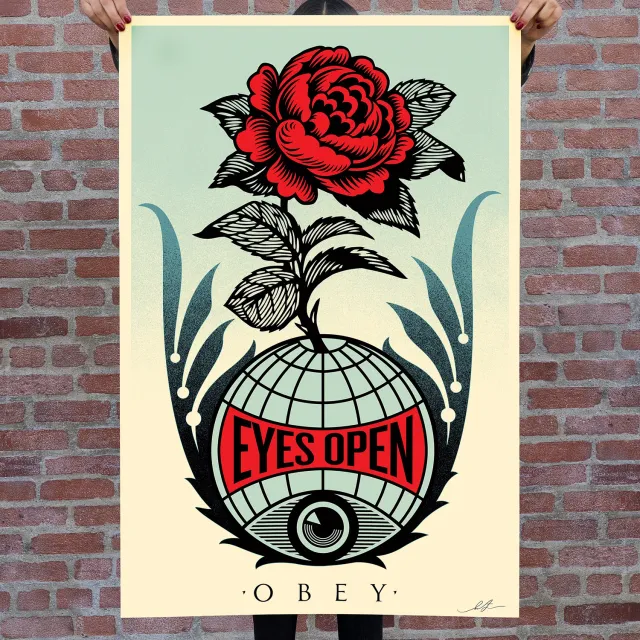 Obey Eyes Open Signed Offset Lithograph Druck signiert