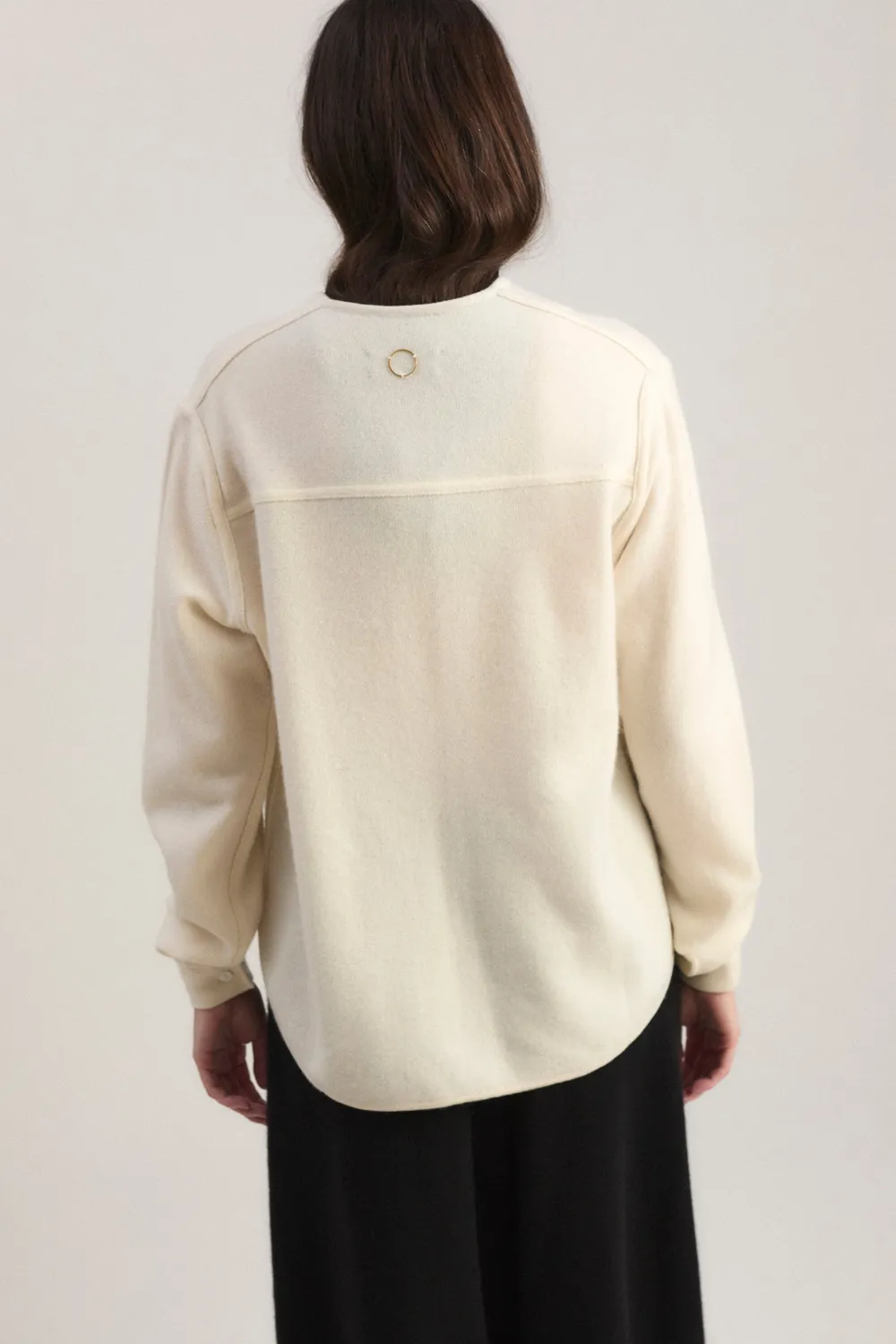 Oyuna Imura Shirt Bluse Ivory Halbstrick