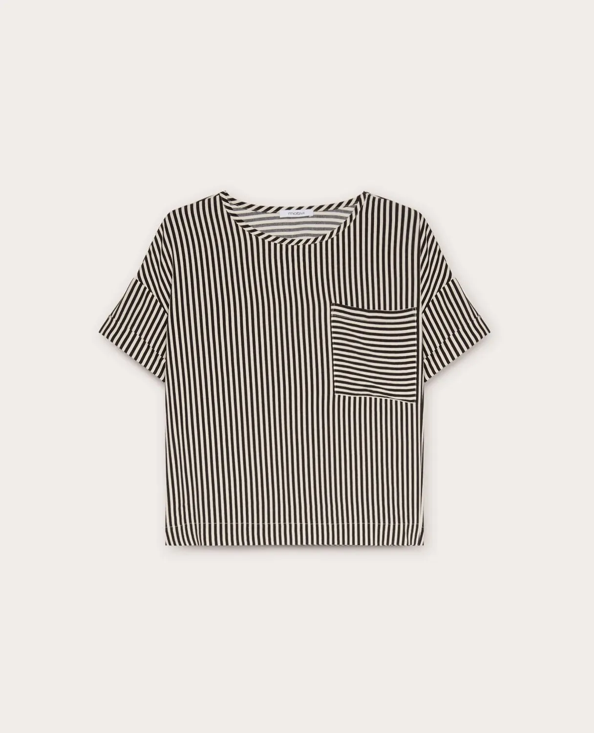 motivi Bluse Streifenmuster Boxy-Schnitt Krepp Größe XS
