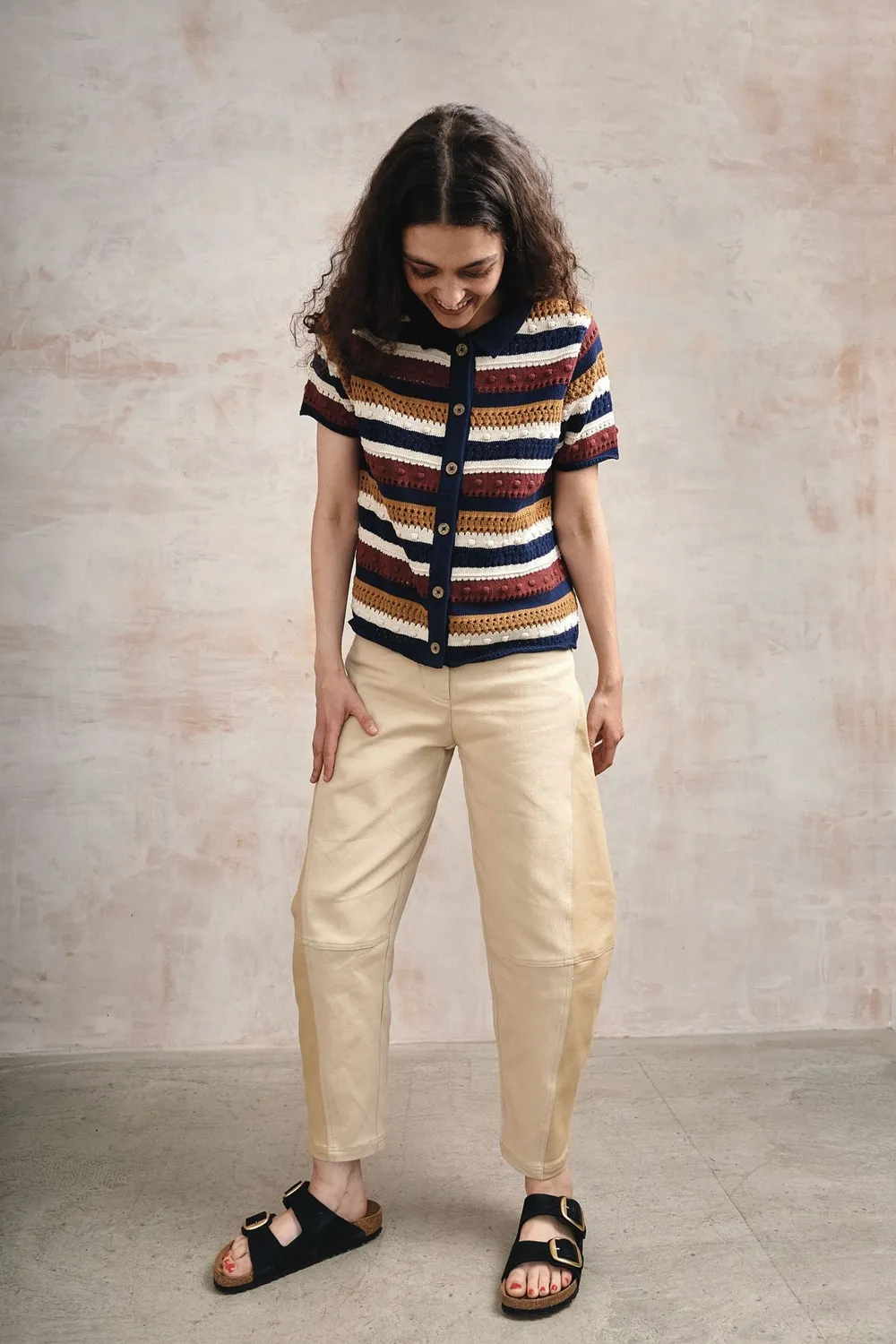 KOMODO Clara Cardigan Multi Streifen aus Bio-Baumwolle