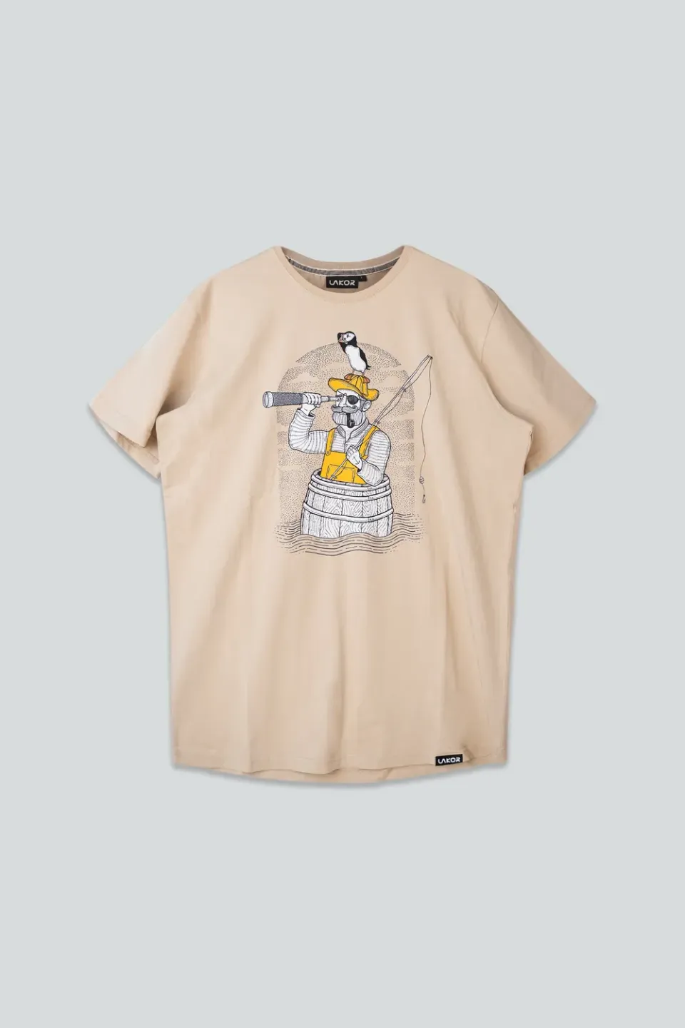 LAKOR Fishing In A Barrel T-Shirt White Pepper Bio