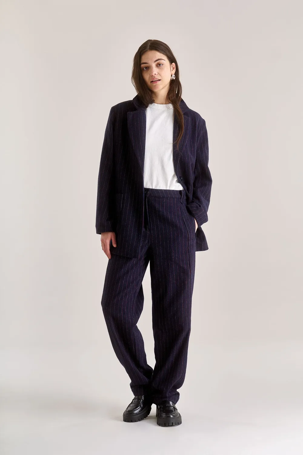 Komodo Ophelia Blazer Navy Recycling-Wolle Oversize