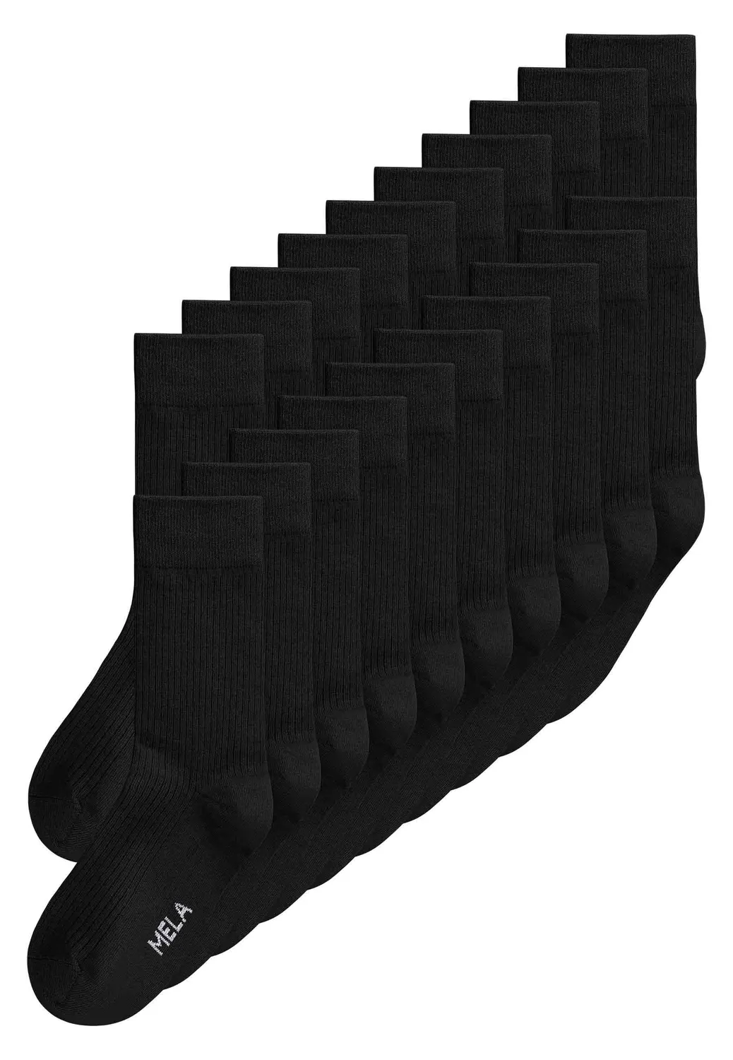 MELA Ripp Socken weiß 10er-Pack Bio-Baumwolle