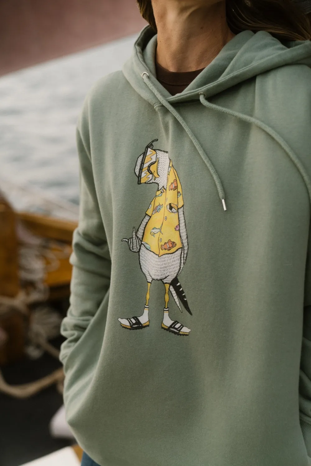 LAKOR Flipping The Bird Hoodie Sea Spray Bio