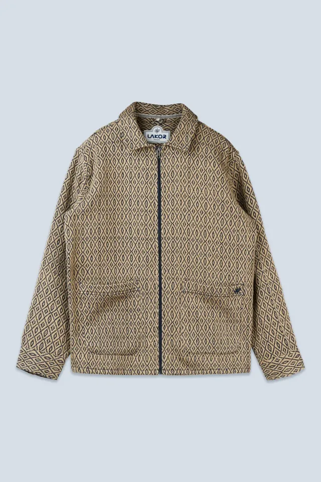 LAKOR Net Fix Jacquard Jacke Blau Bio-Baumwolle