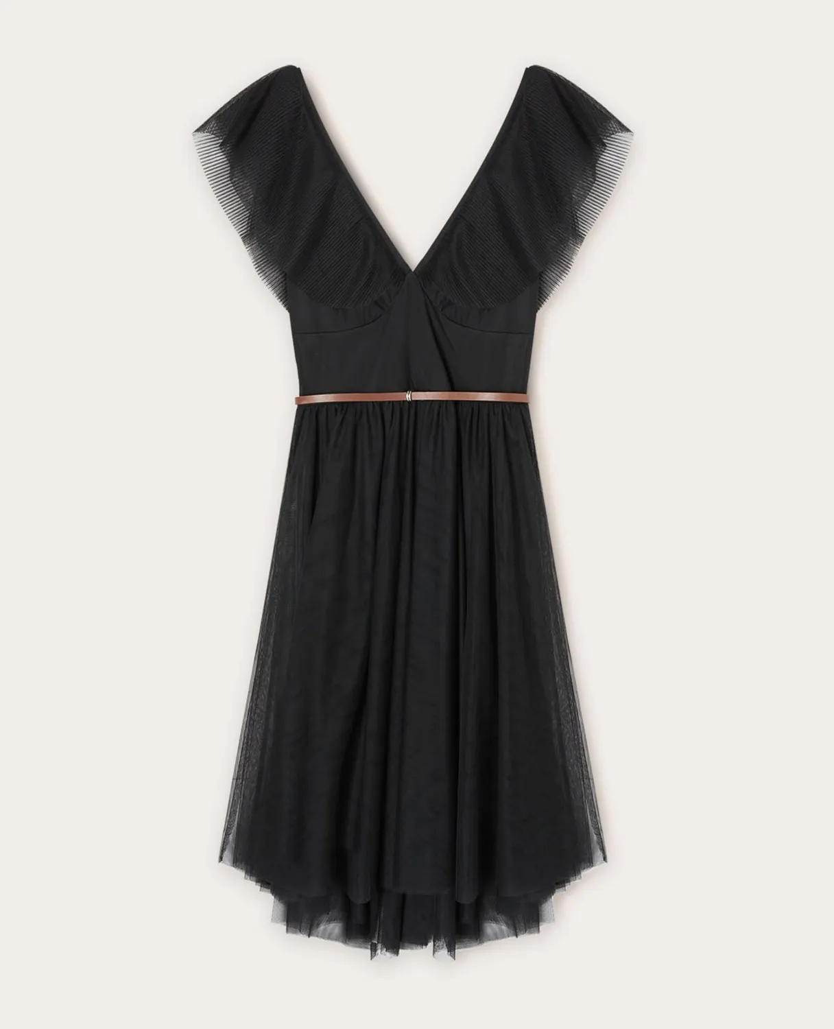 Motivi Spring Summer 24 Tüll Kleid kurz mit Plissee
