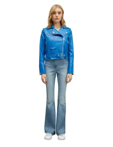 Motivi Bikerjacke Leder-Optik Jacke mit Gürtel