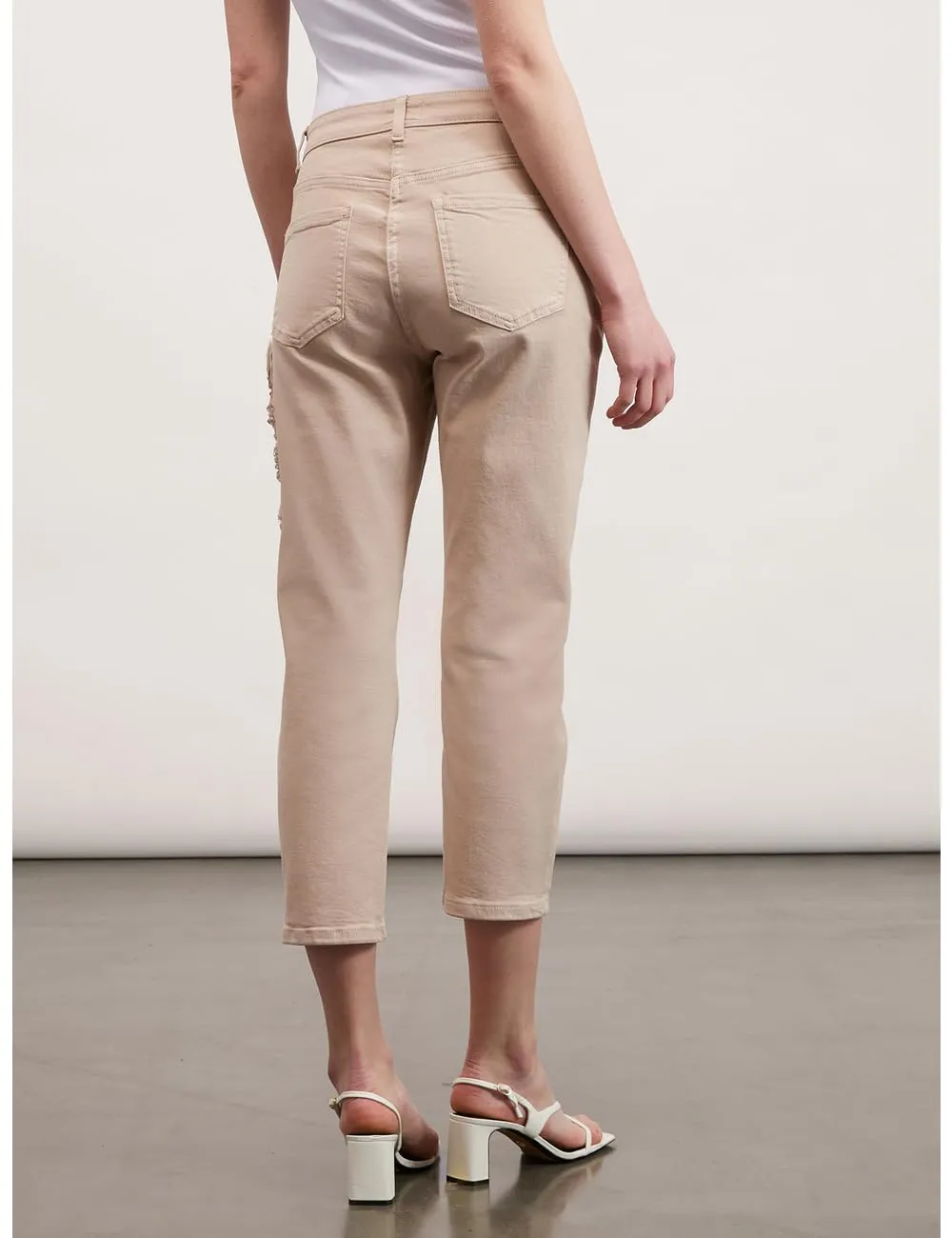 Motivi Hose Baumwolle Five-Pocket mit Stein-Stickerei