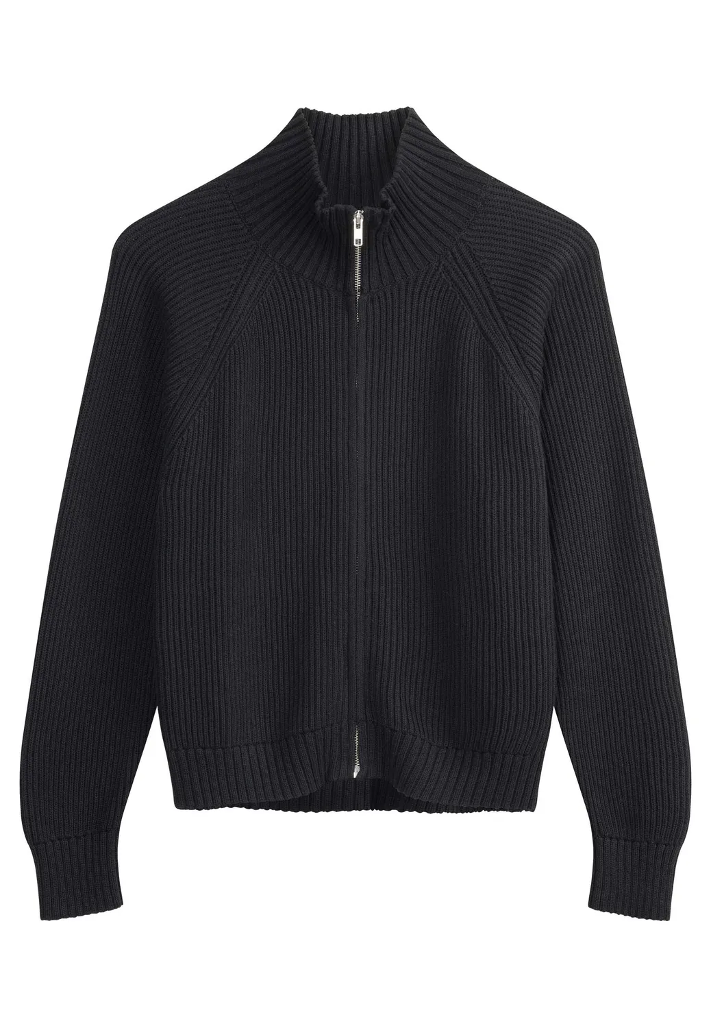MELA KAMUKA Rippstrick-Jacke schwarz Baumwolle