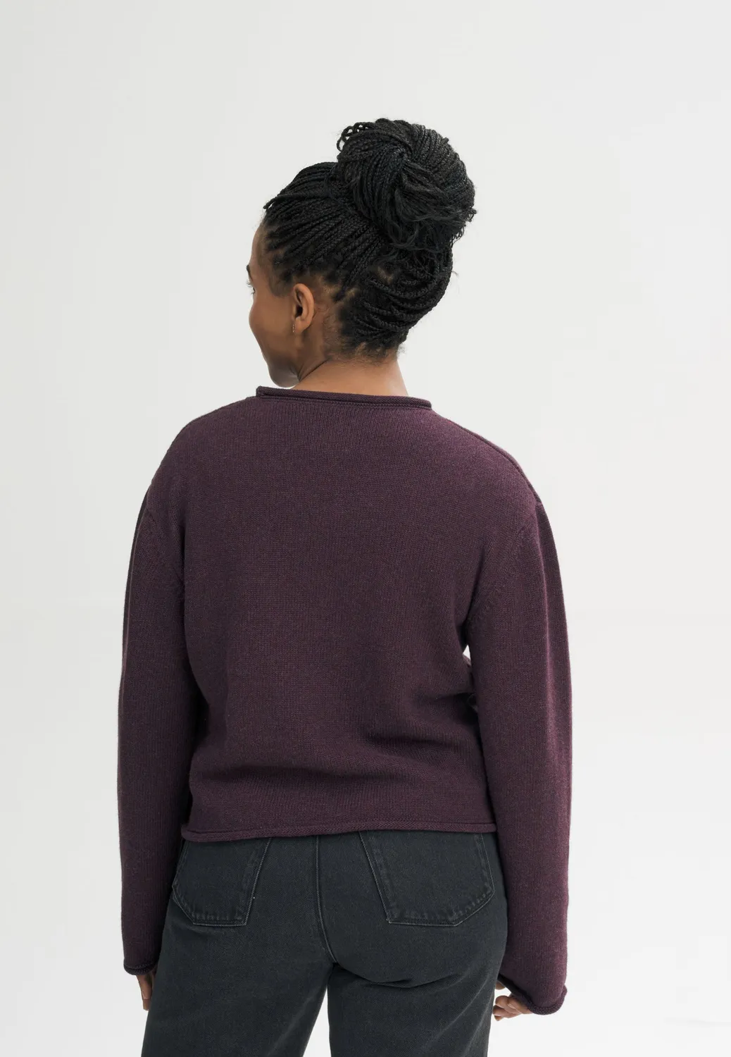 MELA GEETHA Strickpullover kiesel melange aus Baumwolle