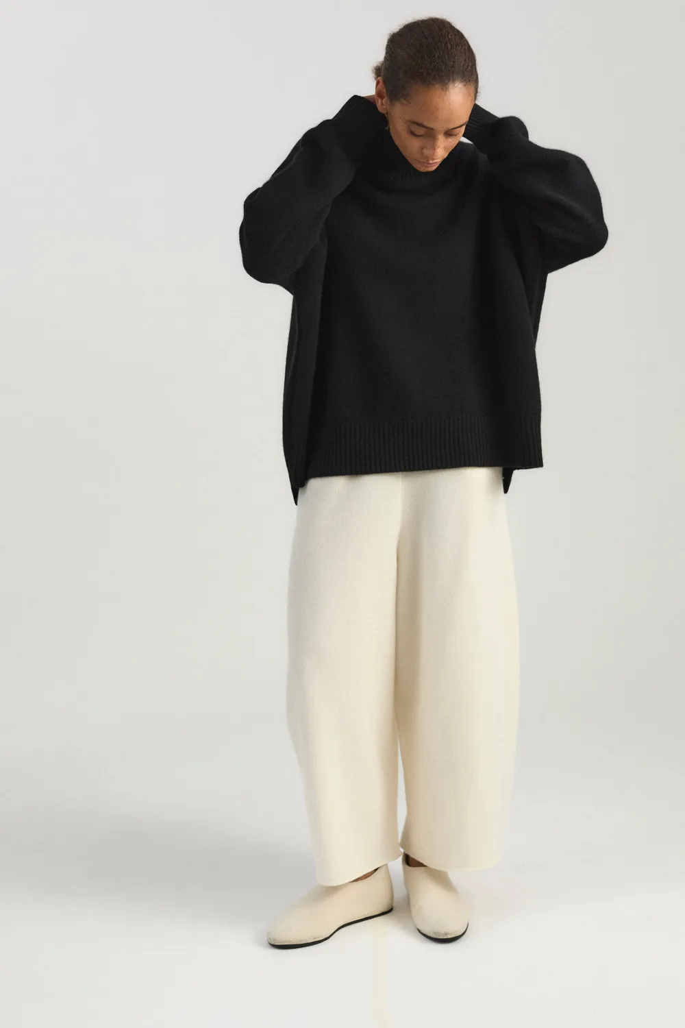 Oyuna Maxi Strickhose Ivory aus Kaschmir